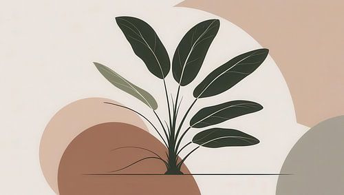 Abstract Japandi | Balans in Terracotta & Groen