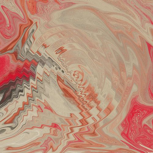 Abstracte waterreflecties in warme kleuren. Terracotta en neonroze I