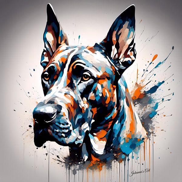 Sanfter Riese: Ein skurriles Porträt einer Deutschen Dogge" von Johanna's Art von Johannas Art Creations