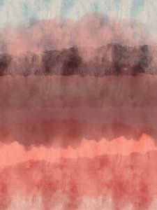 Bunte abstrakte Aquarelllandschaft in warmen Farben