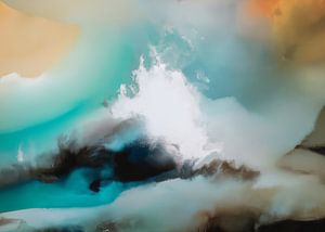 Abstract landschap "mountains and clouds" van Studio Allee