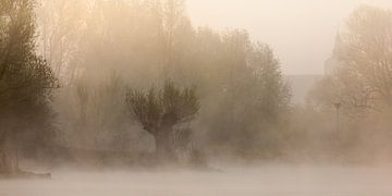 IJssel in de mist van Evert Jan Kip