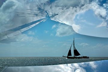 Segelschiff auf See von Art by Fokje