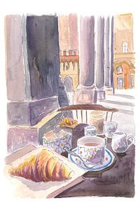 Morning with Coffee & Brioche in Bologna near Porta Ravegnana