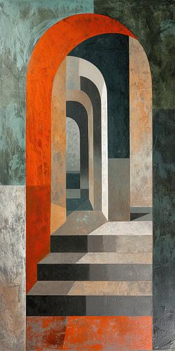 Abstract schilderij Neon | Passage of Perspectives