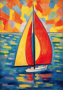 Sailboat Poster Art Print Painting Wall Art by Niklas Maximilian