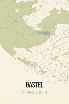 Vintage landkaart van Gastel (Noord-Brabant) van MijnStadsPoster