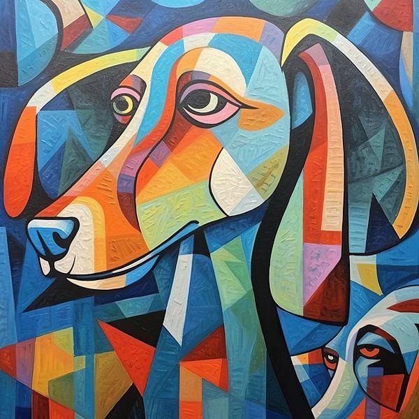 Peinture chien coloré - Bark Art par La collection ARTEO