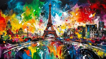 Eifel Tower in a firework of colours by Max Steinwald