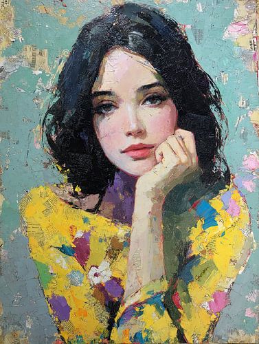 Femme Chemisier | Abstrait Femme avec chemisier coloré