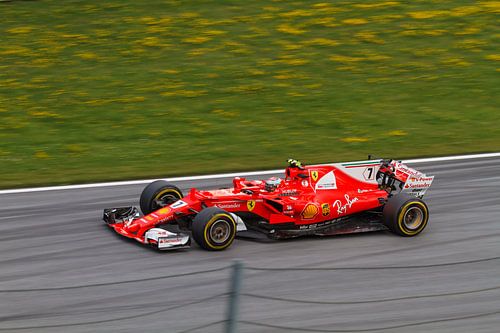 Kimi Räikkönen in actie tijdens de Grand-Prix van Oostenrijk 2017