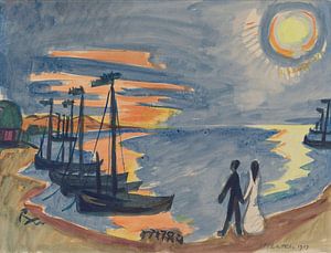 Max Pechstein, Geliebte am Meer, 1919
