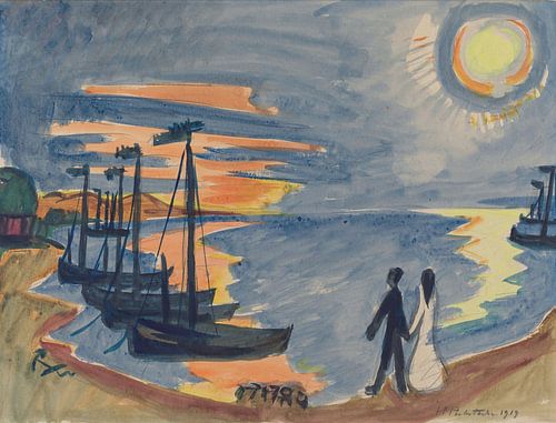 Max Pechstein, Amoureux au bord de la mer, 1919