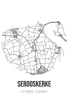 Serooskerke (Zeeland) | Landkaart | Zwart-wit van MijnStadsPoster