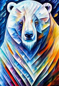 Buntes Porträt eines Eisbären