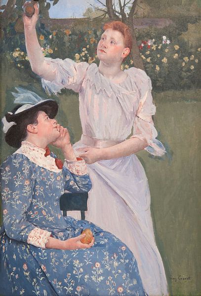 Jonge vrouwen plukken fruit, Mary Cassatt van Meesterlijcke Meesters