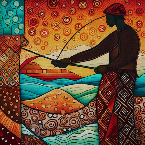 De serene kunstzinnigheid van een Afrikaanse visser