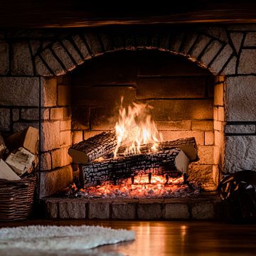 Fireplace cosiness by Poster Art Shop