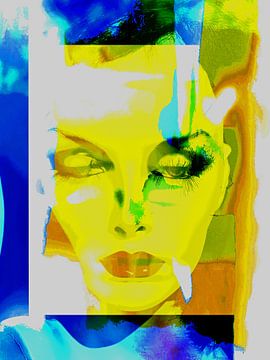 The abstract woman with the yellow face van Gabi Hampe