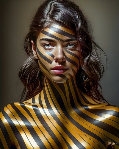 Portret foto van een vrouw in unieke vormen III