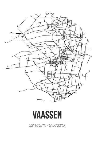 Vaassen (Gelderland) | Karte | Schwarz und Weiß von Ortsdrucke