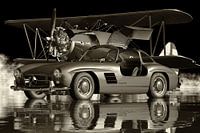 Mercedes 300 SL Gullwings 1964 in Black and White