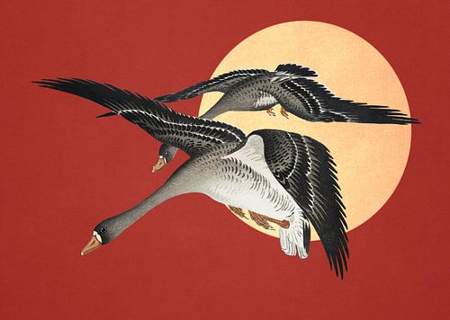 Ohara's Geese at Full Moon