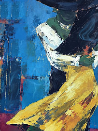L'étreinte cachée - expressionnisme abstrait sur Julian Cross