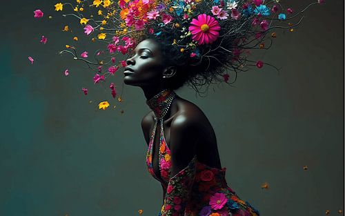 Portret van een donkere vrouw