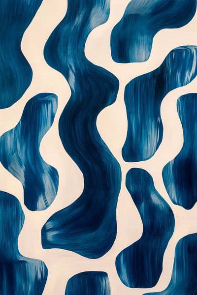 Golfpatroon blauw van Poster Art Shop