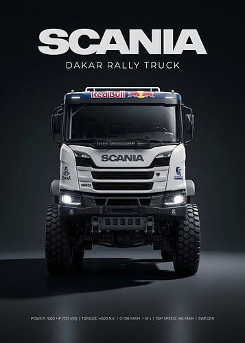 Scania-Rallye-Lkw für die Rallye Dakar – Vorderansicht