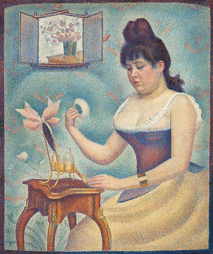 Jonge vrouw die zichzelf poedert, Georges Seurat