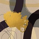 Abstract Geometric Organic Shapes And Lines in Gold, Black and Beige. by Dina Dankers thumbnail