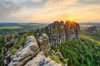 Schrammstein view in Saxon Switzerland van Michael Valjak thumbnail