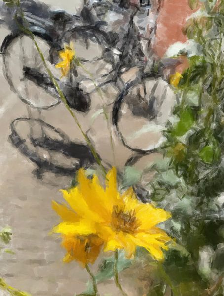 Summer in Amsterdam. Fitsen and sunflowers. by Marianna Pobedimova