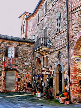 Corner of Main Piazza Panicale by Dorothy Berry-Lound