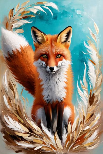 Fuchsmalerei mit Federn von Art & Soul Creations