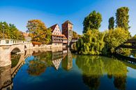 The old town with the Weinstadel building and the water tower in Nuremberg by Werner Dieterich thumbnail