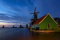 Zaanse Schans Molens  - Blauwe uur van Dick van Duijn thumbnail