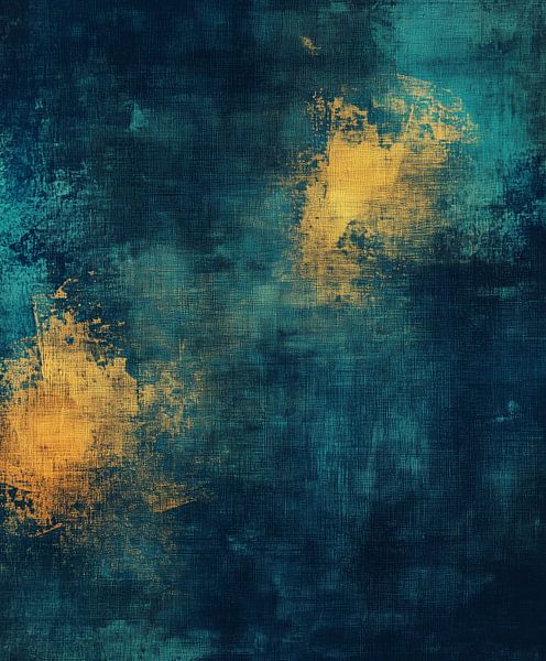 Feurige Akzente in einem Meer aus tiefen Blautönen von Color Square