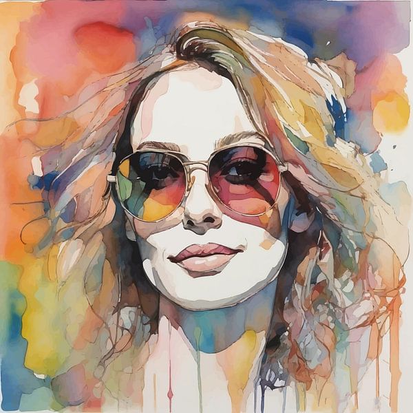 Minimalistisch aquarelschilderij van een vrouw van MIROKKU