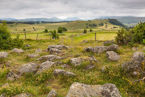 Landscape in the Cantal, France