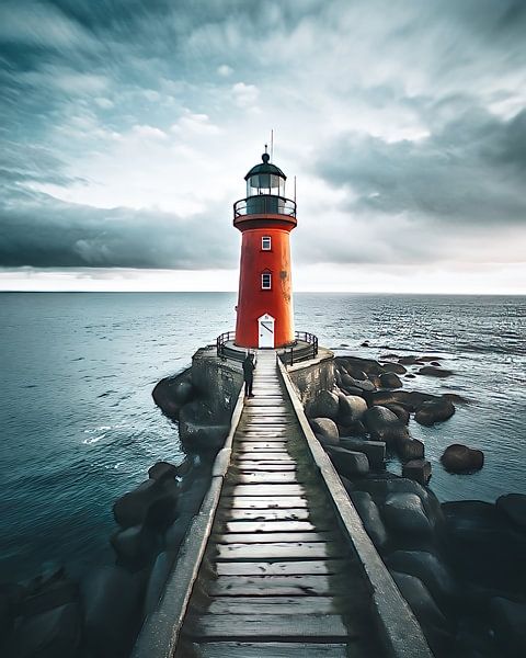 Leuchtturm an der Nordsee von fernlichtsicht