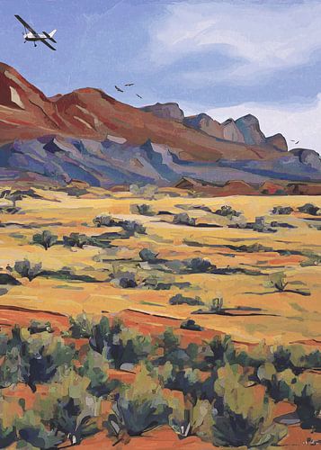 Prairie met bergen in Noord-Amerika