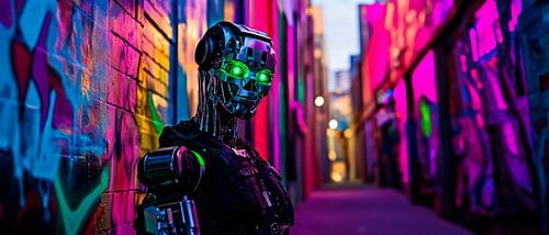 Scène de rue futuriste