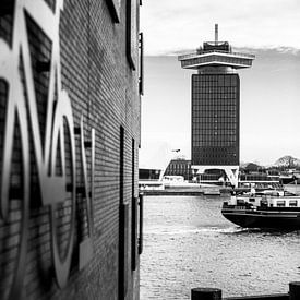 Shelltoren Amsterdam Zwart-Wit von PIX STREET PHOTOGRAPHY