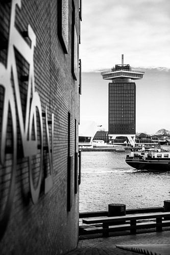 Shelltoren Amsterdam Zwart-Wit sur PIX STREET PHOTOGRAPHY