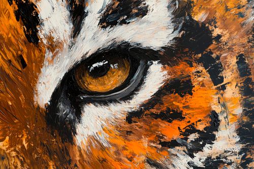 Tijgeroog schilderij kunstwerk
