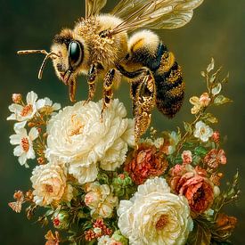 Fleur et abeille sur Preet Lambon