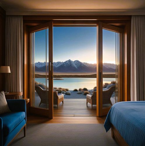 Uitzicht op Lake Tekapo